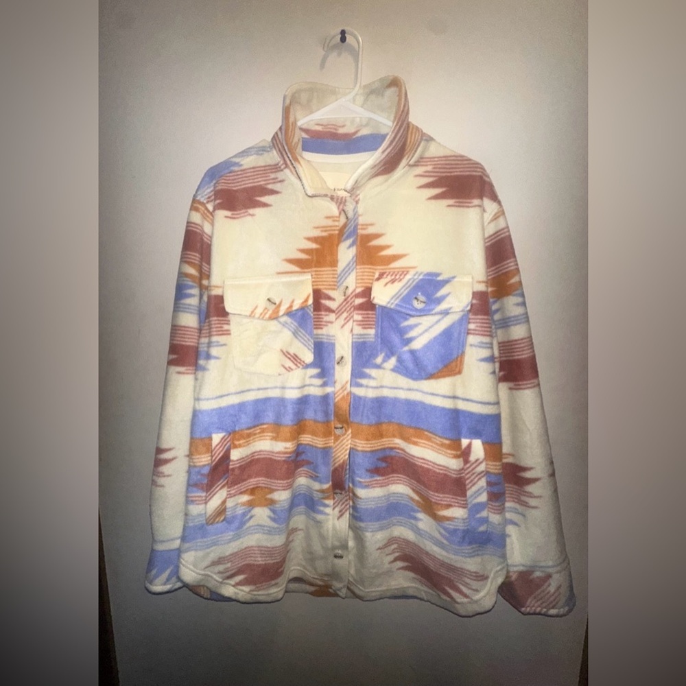 Thread & Supply Pastel Aztec Button Down Jacket Size Large - Picture 1 of 6
